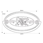 H-7 Cannons Hepplewhite Drawer Pull Line Drawing